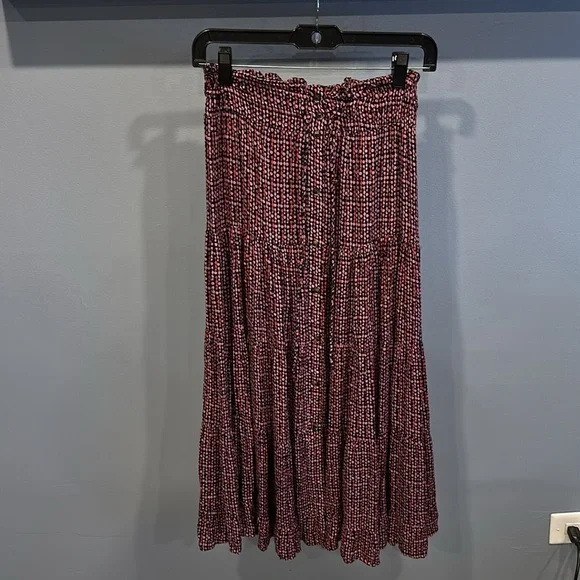 Whistles Multicolour Twist Dot Print Skirt Size 4 Midi Length Purple Viscose - Picture 3 of 8